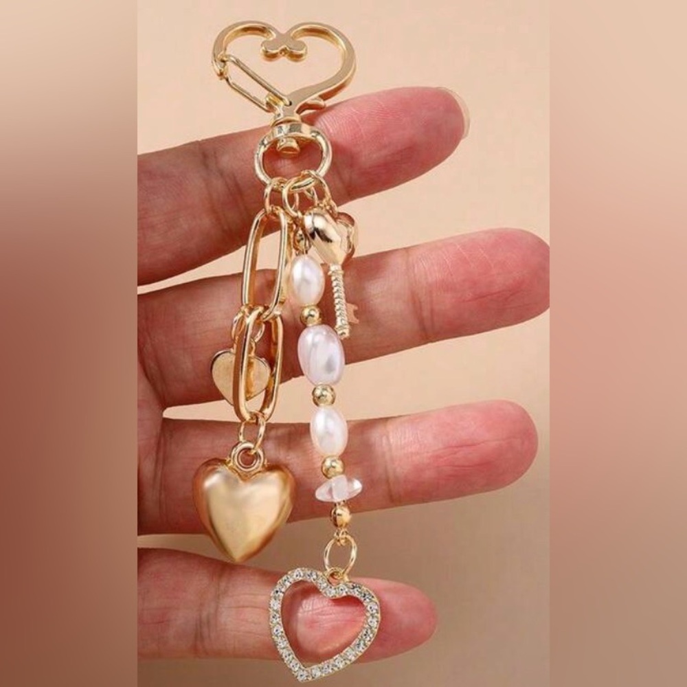 Key/Purse Charms- Gold Heart, Sea Shells, or Silver Heart